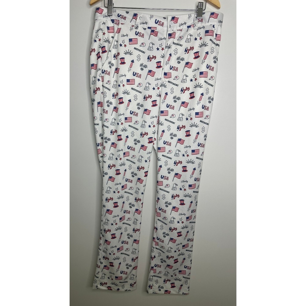 Golf Men's American Flag Stretch Golf Pants Patriotic Trousers 4th of July 33 32 - Picture 2 of 11
